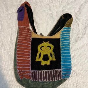 Colorful Boho Owl Patchwork Shoulder Bag